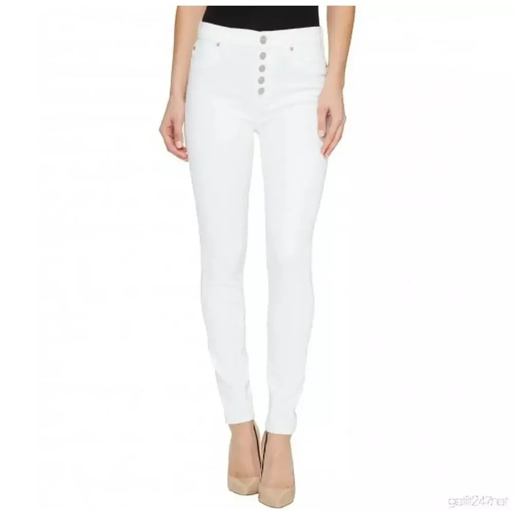 Hudson Ciara High Rise Super Skinny Exposed Button Ankle Jean Size 31 MSRP $185